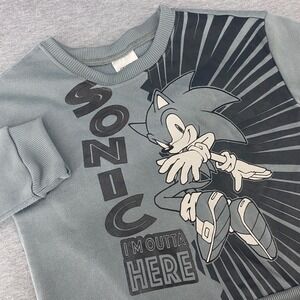 Sonic The Hedgehog Boys Pullover Sweatshirt‎ Gray Cartoon Sega Size 3T